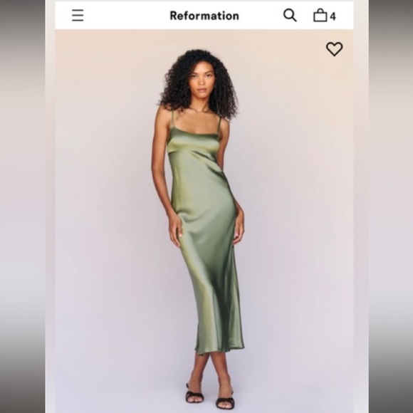 Reformation Dresses & Skirts - Reformation green Silk Dress